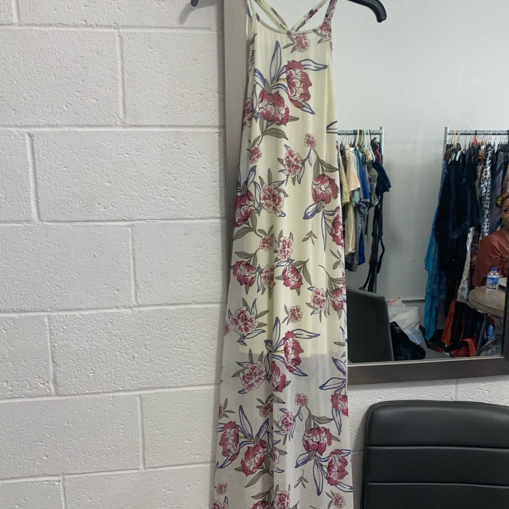 Peach Love California Ivory Dress with flowers